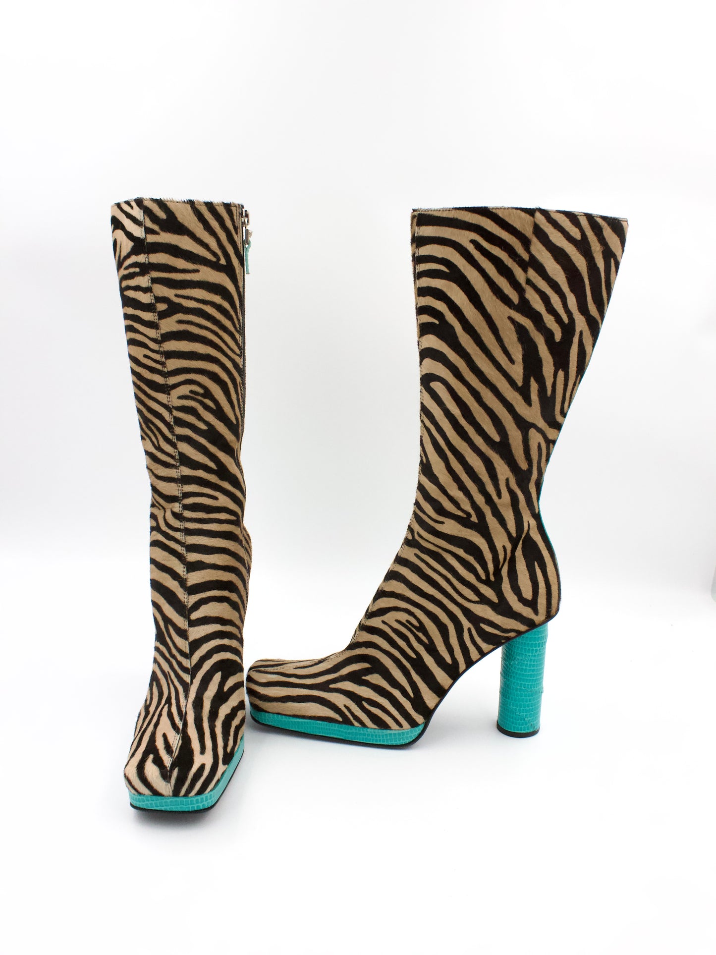 Gianni Versace Zebra Pony Hair Boots
