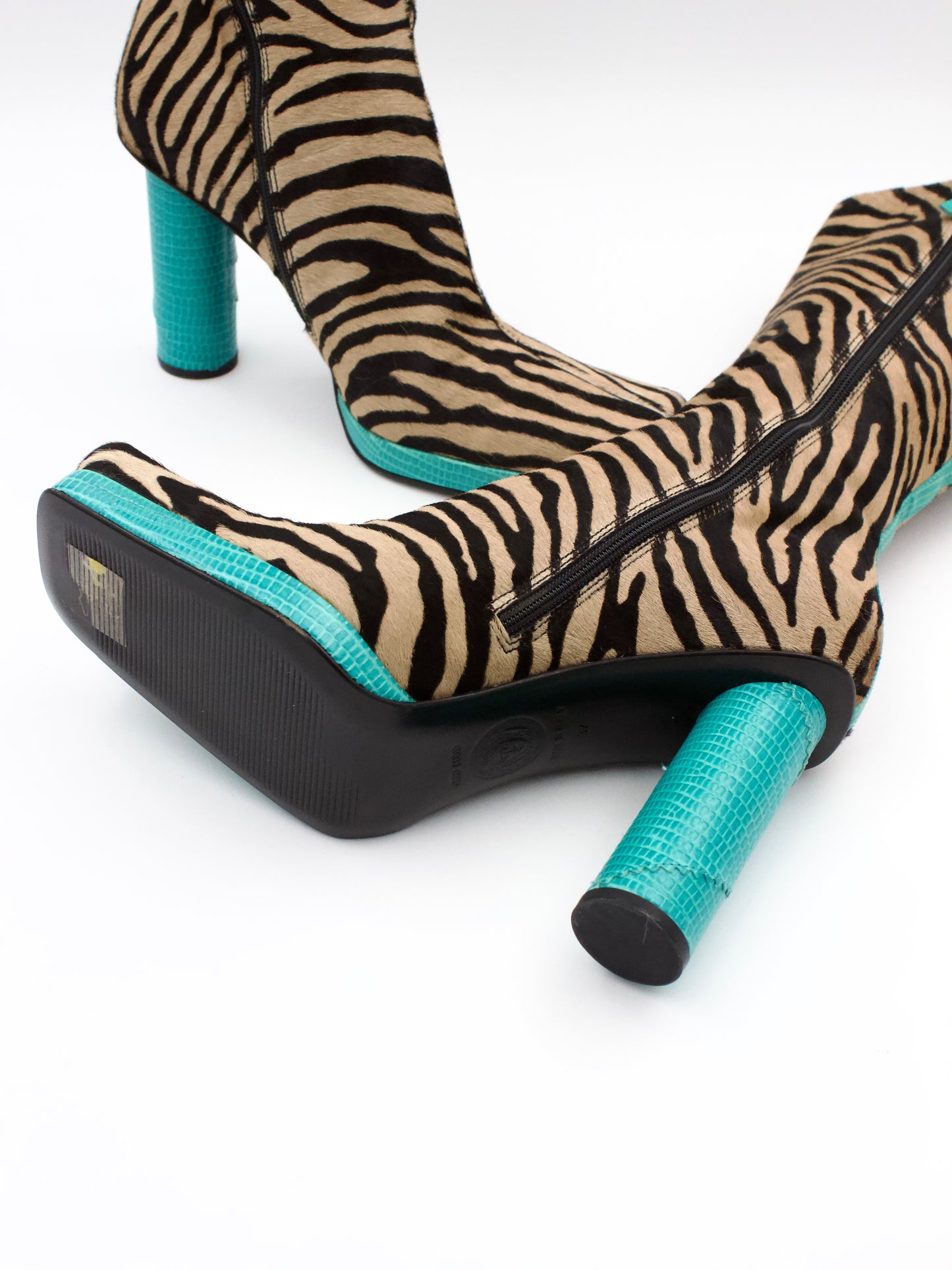 Gianni Versace Zebra Pony Hair Boots