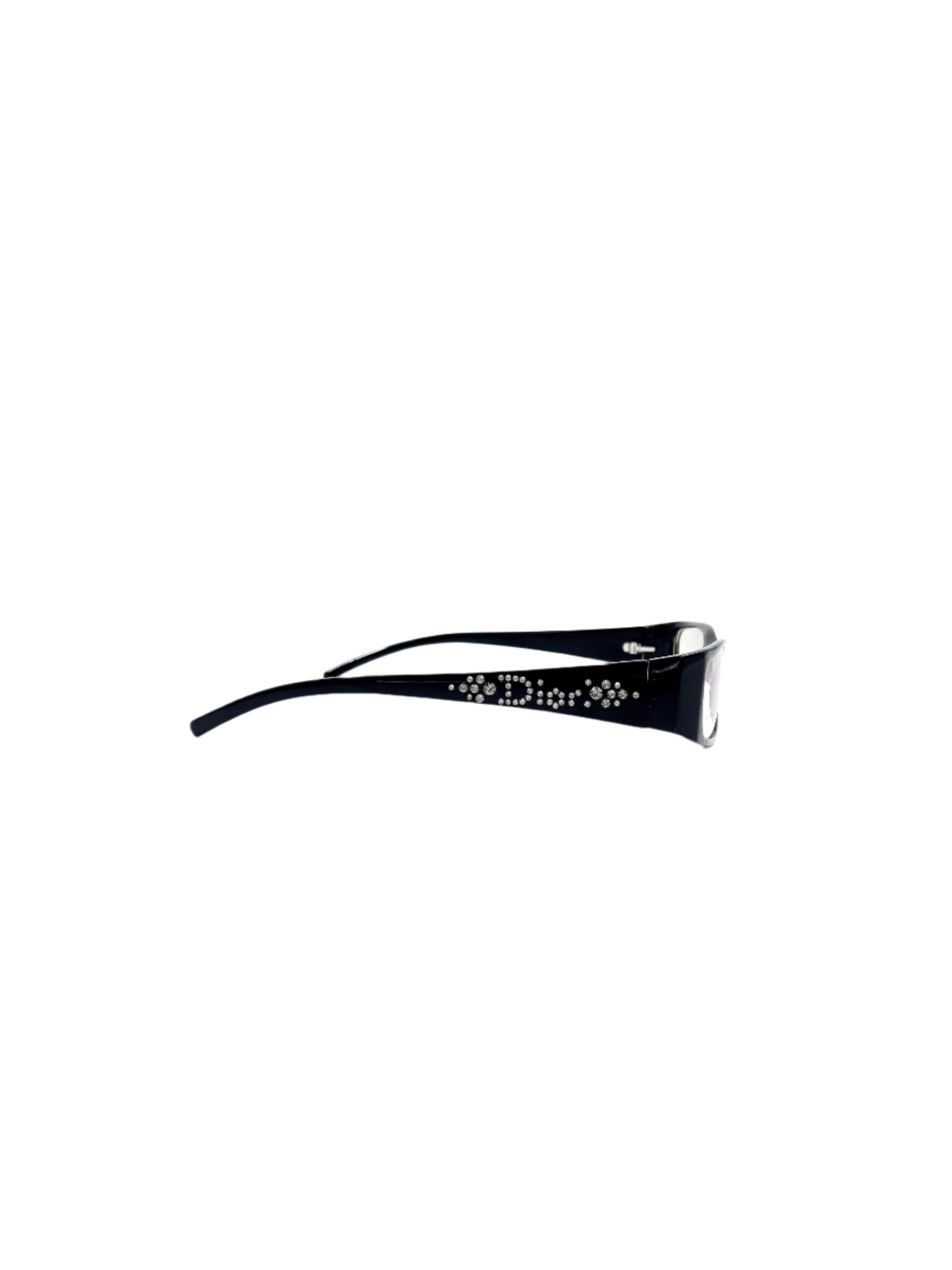 Black Dior Rhinestone Reading Glasses