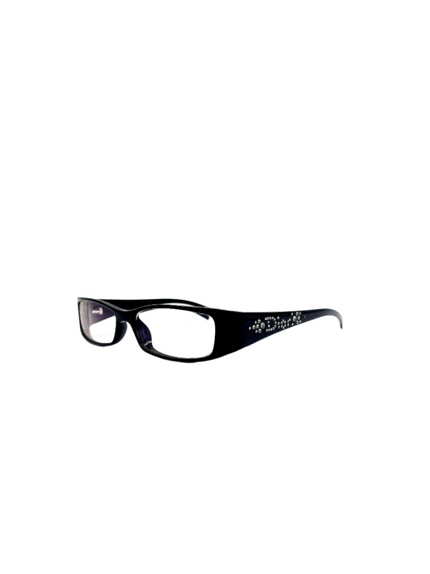 Black Dior Rhinestone Reading Glasses