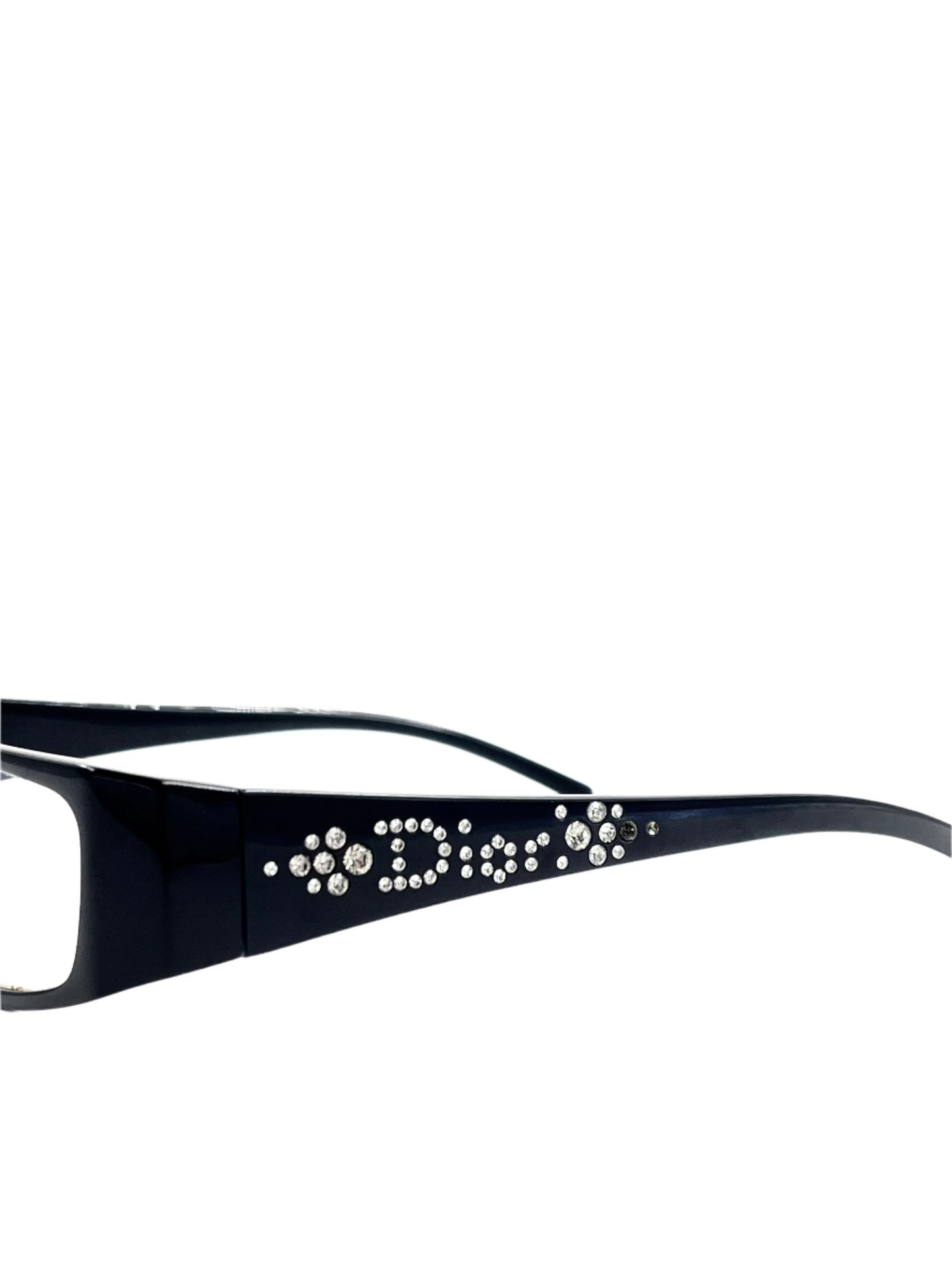Black Dior Rhinestone Reading Glasses