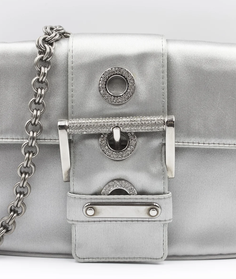 Prada Satin Buckle Chain Bag