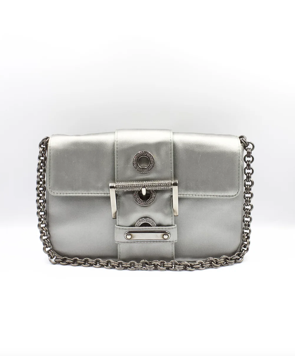 Prada Satin Buckle Chain Bag