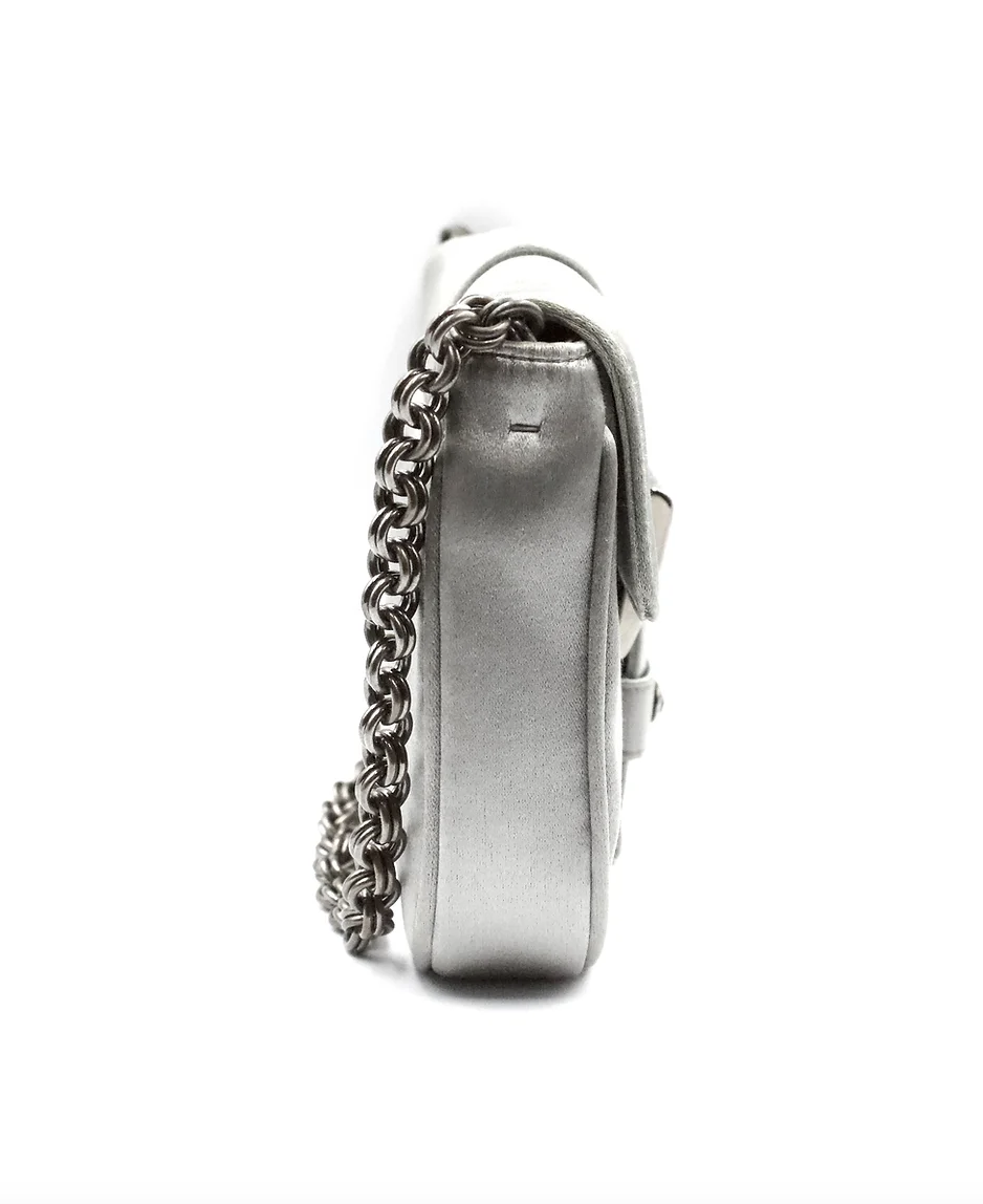Prada Satin Buckle Chain Bag