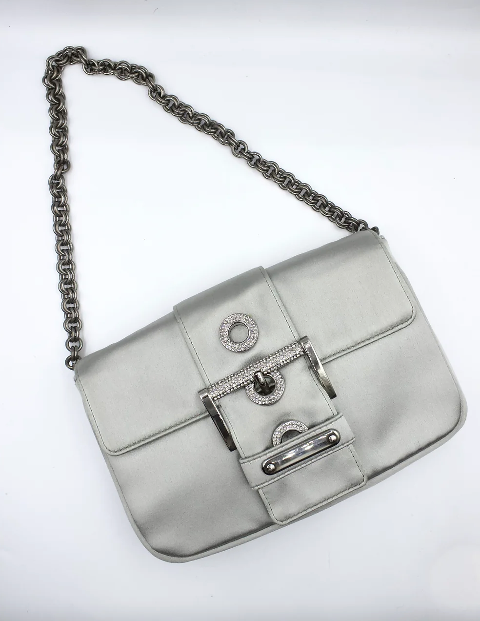 Prada Satin Buckle Chain Bag