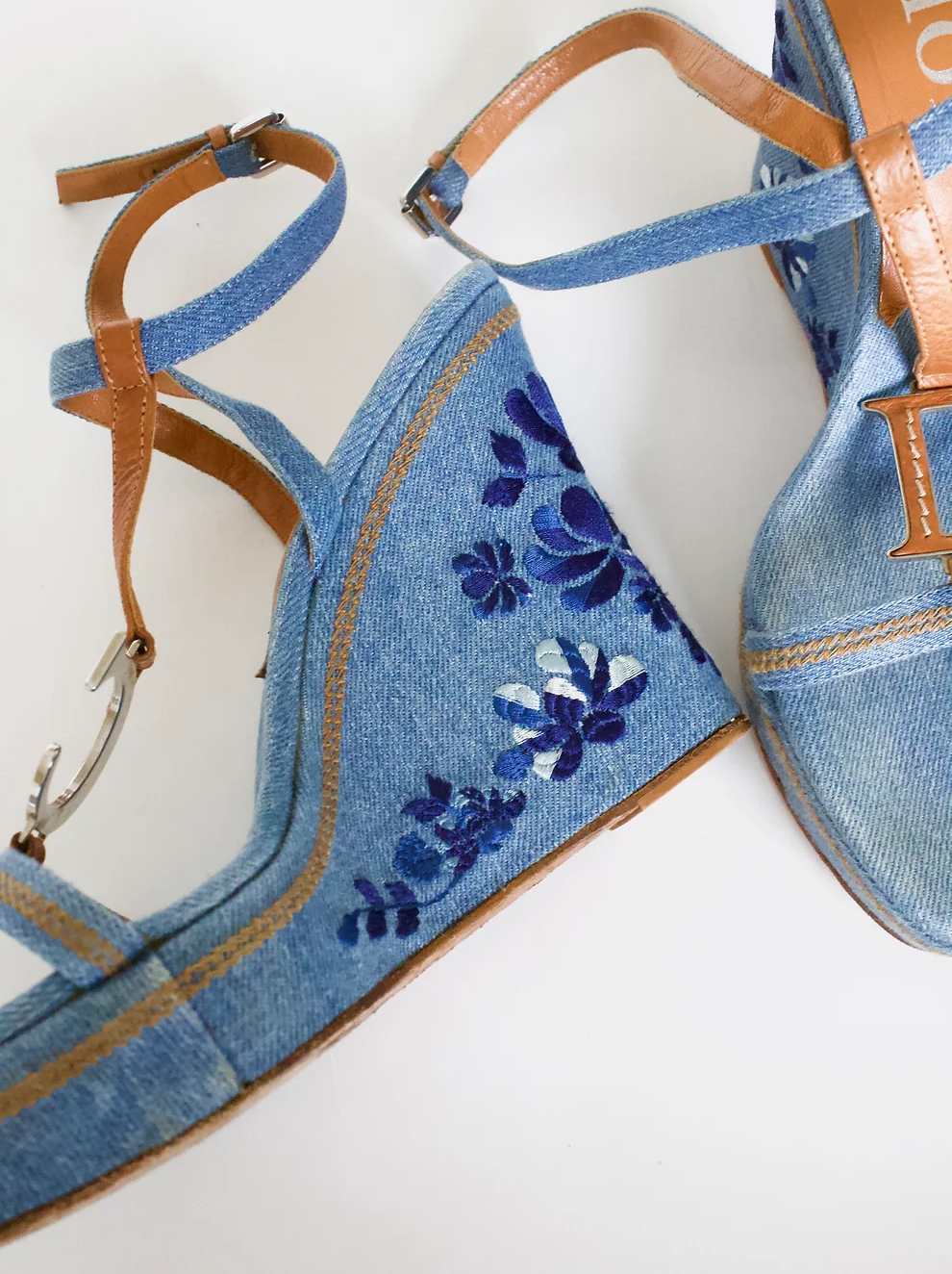 Christian Dior Platform Denim Wedges