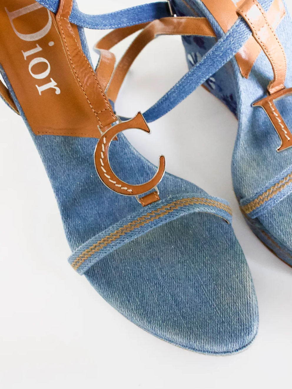 Christian Dior Platform Denim Wedges