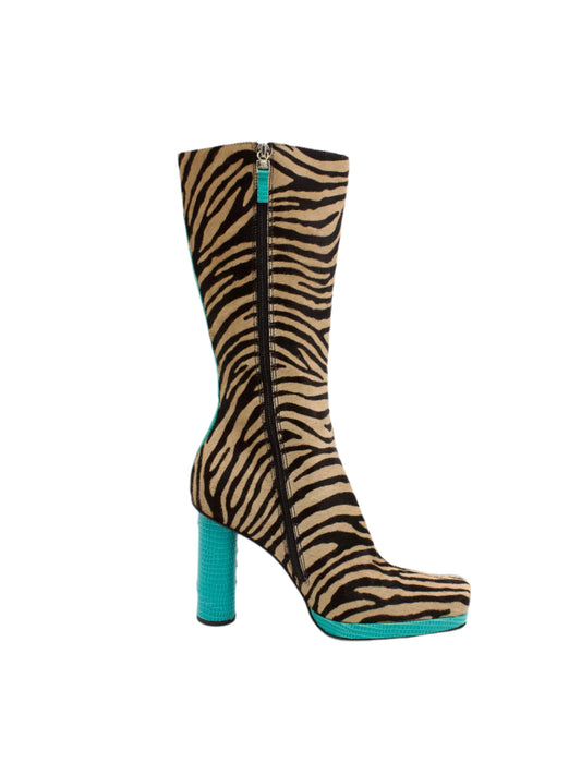 Gianni Versace Zebra Pony Hair Boots